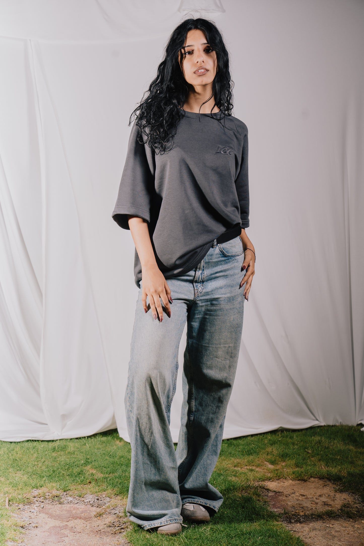 Dark Grey Relaxed Fit T-shirt.