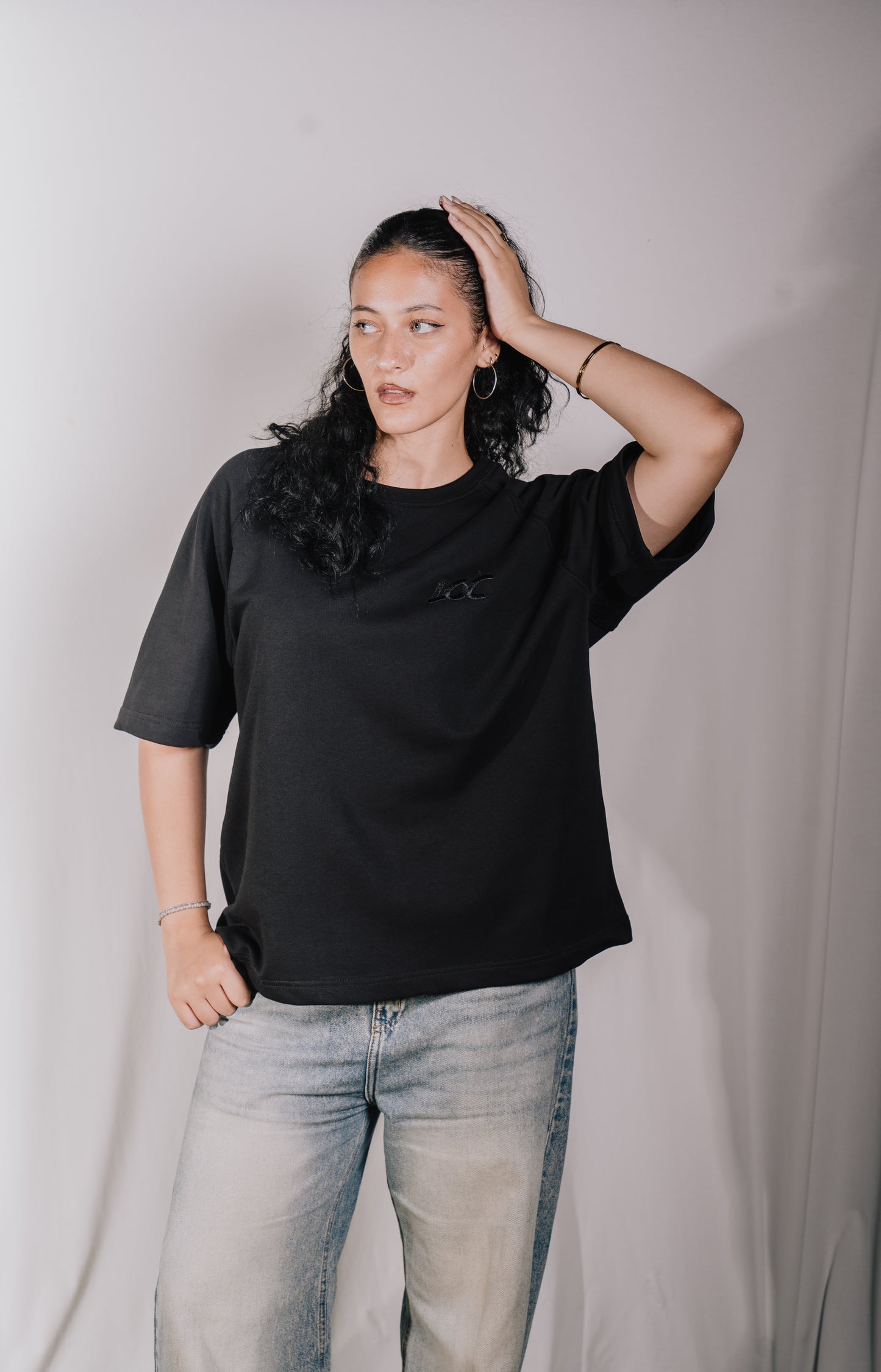 Black Relaxed Fit T-shirt.