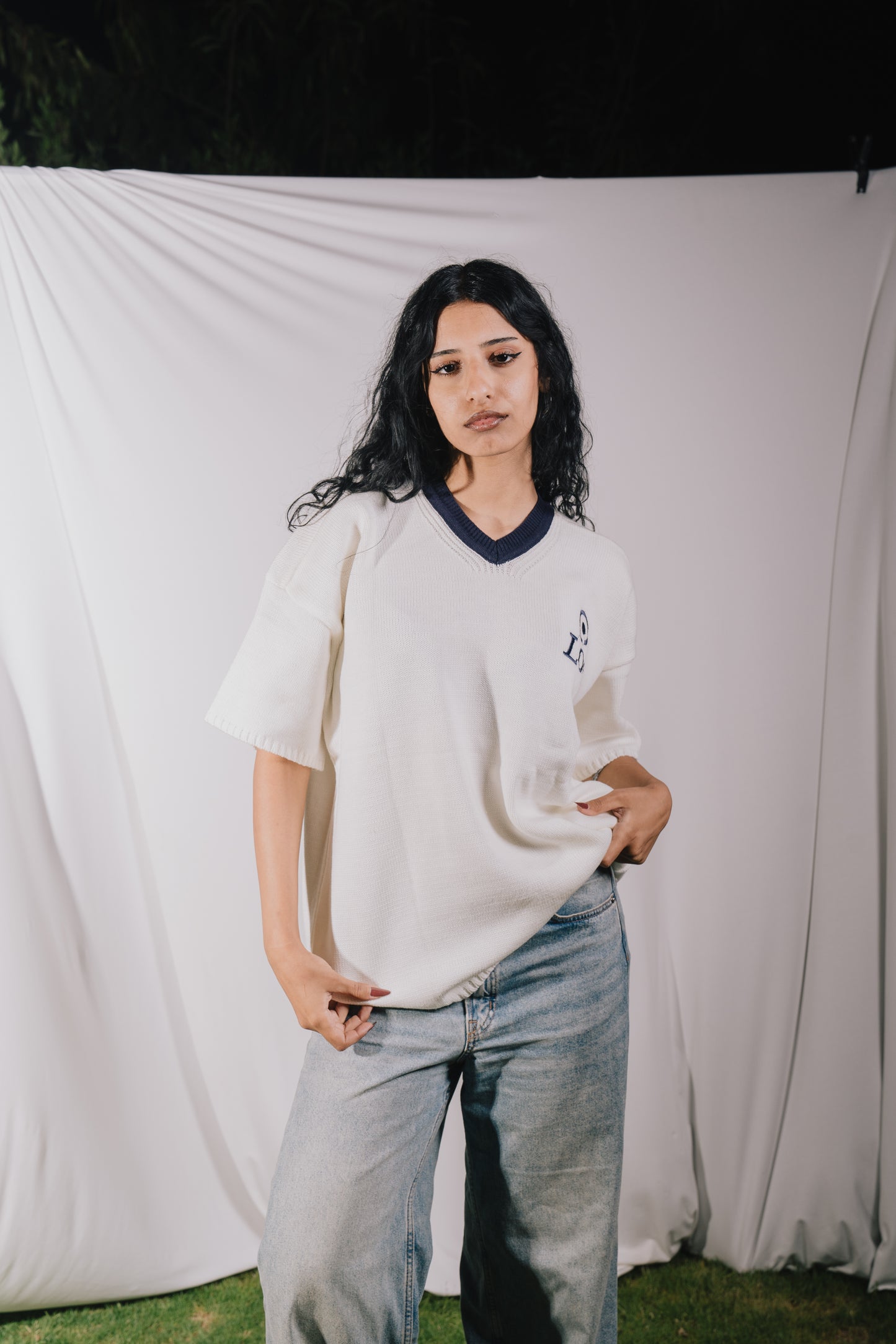 Relaxed fit knitted T-shirt
